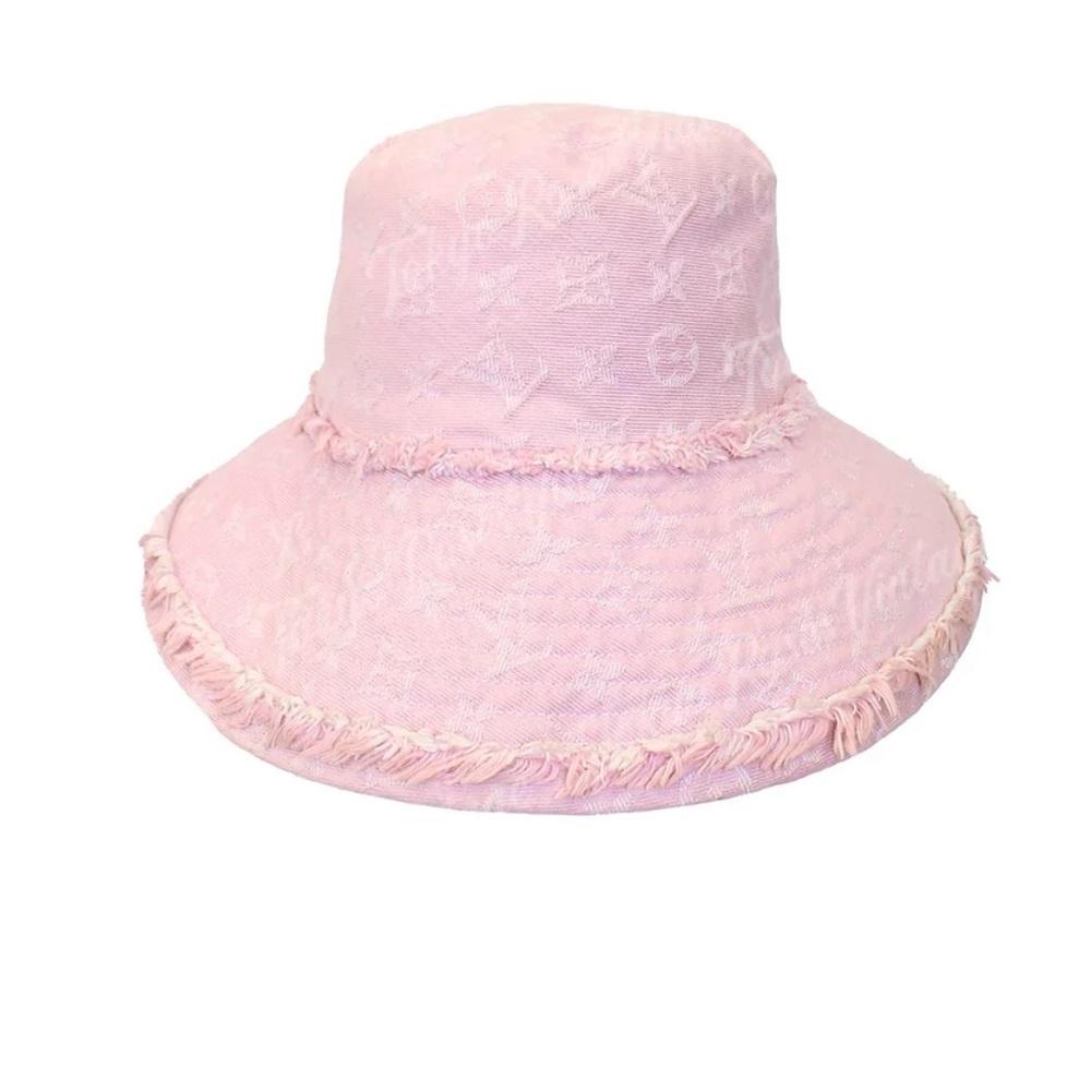 Pink Louis Vuitton Denim Bucket Hat Monogram - Embroidered LV Vintage
